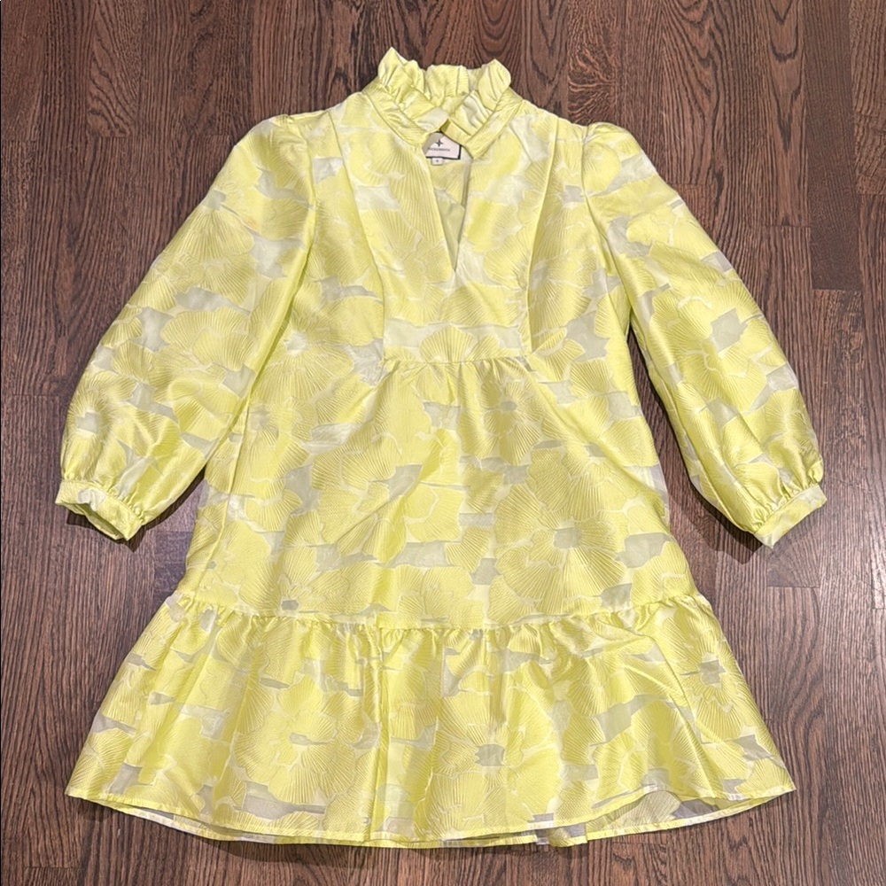 Yellow Floral Ruffle Dress